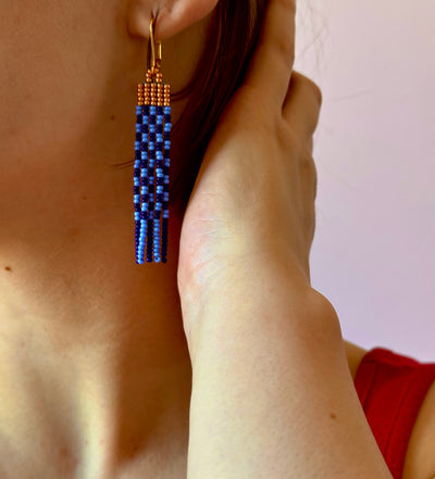 Copper Azure Danglers